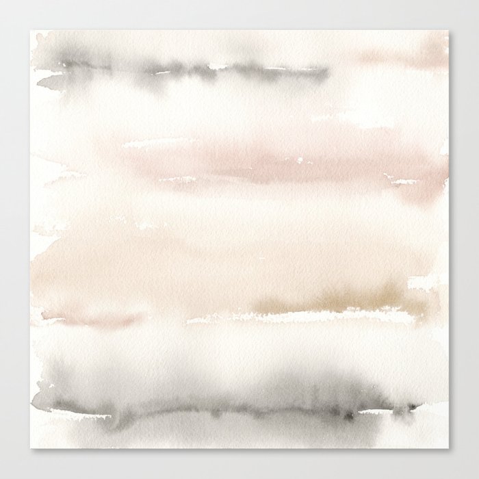 Art for the Home Neutral watercolour Wood Printed Canvas