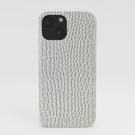 White Crocodile Alligator Leather Print iPhone Case