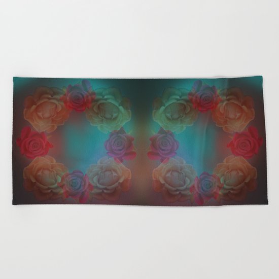 A wreath of roses Beach Towel