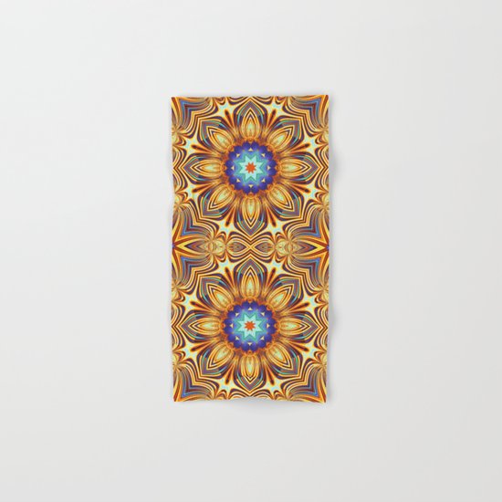 Kaleidoscope abstract with a flower shape and tribal patterns Hand & Bath Towel