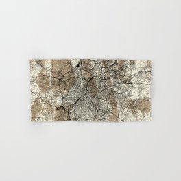 Brussels, Belgium - Artistic Map Art Print Hand & Bath Towel