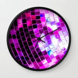 Purple Disco Ball Wall Clock