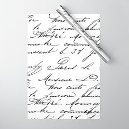 Antique French Script Wrapping Paper