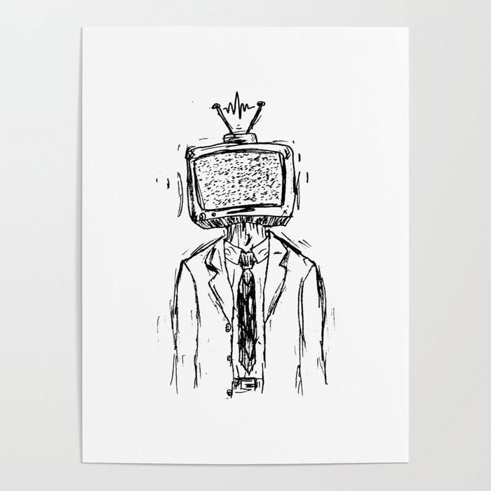 Static TV Head Poster by NobodysHero | Society6