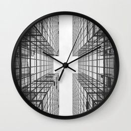 Black and White Skyscraper Wall Clock