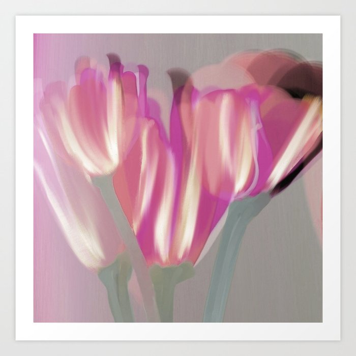 Tulips 6 in Pink Art Print