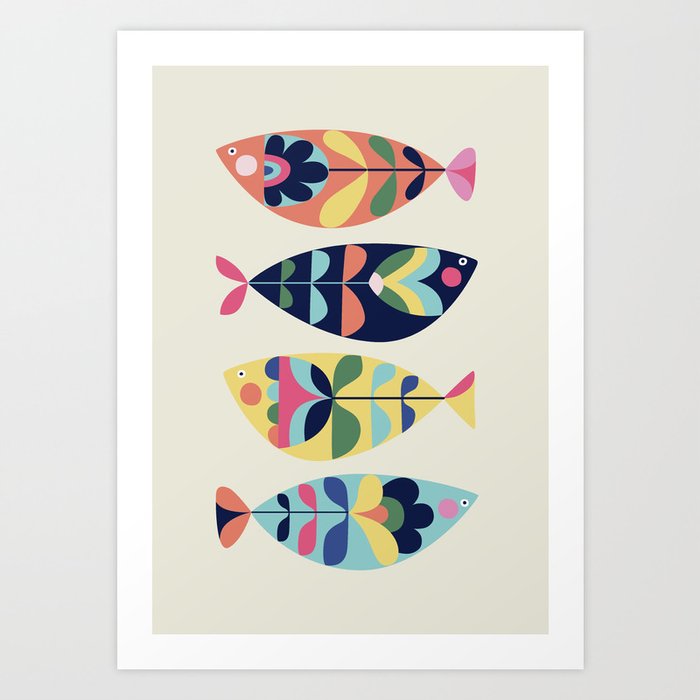 Mid Century Modern Fish Art Print