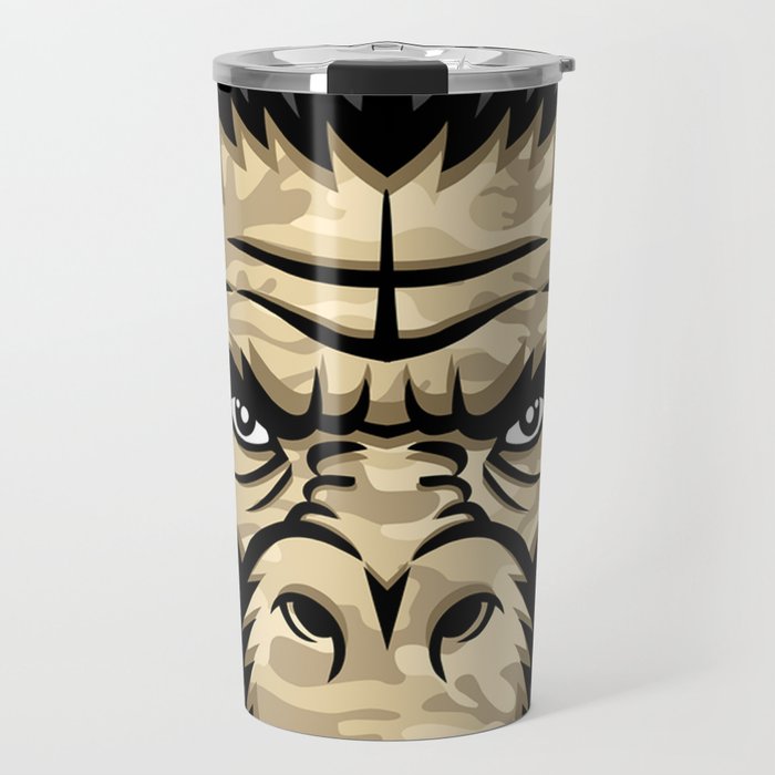 Ape Head Perfect For Paintball Mascot In A Military Style Travel Mug