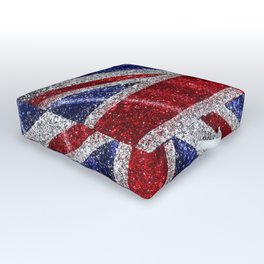 Glitter Union Jack Flag UK Outdoor Floor Cushion