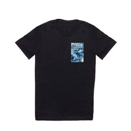 Churning Blue Ocean Waves Abstract Painting T Shirt