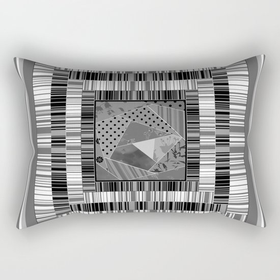 Abstract pattern . Patchwork striped . Rectangular Pillow