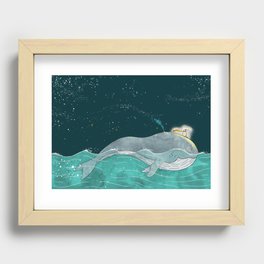 Kiwi y ballena Recessed Framed Print