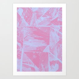 Triangular Rainbow Abstract Collage Light Pinks Version Art Print