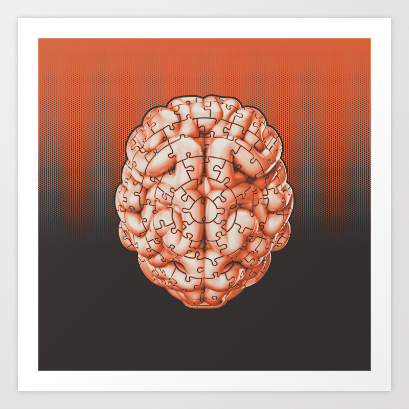 Puzzle Brain Ginger Your Brain On Puzzles Art Print By Grandeduc Society6