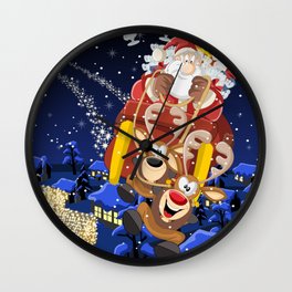 Griswold Toons 14 Santa Over The City Wall Clock