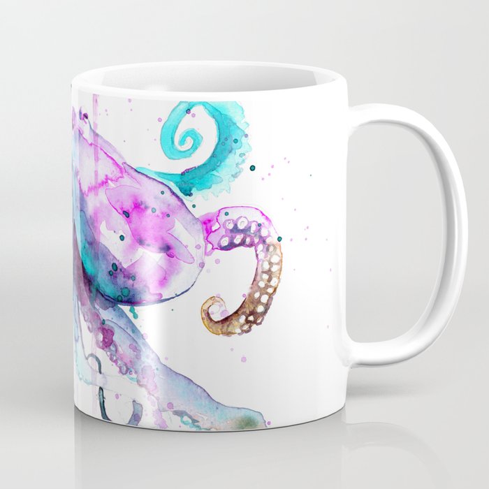Octopus Watercolor Art Coffee Mug