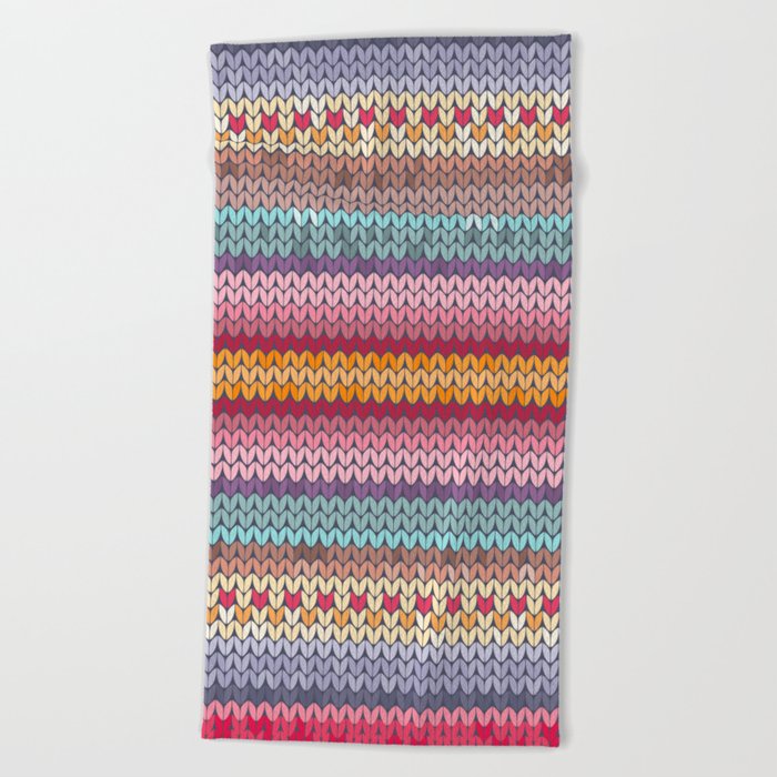 Multi color Knitting Pattern Beach Towel