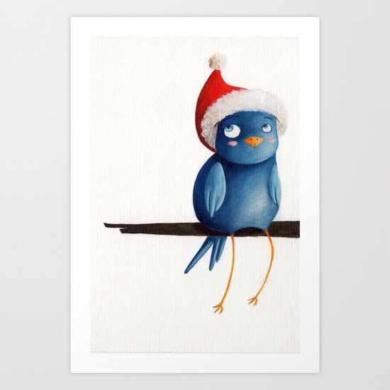 Christmas Bird Art Print