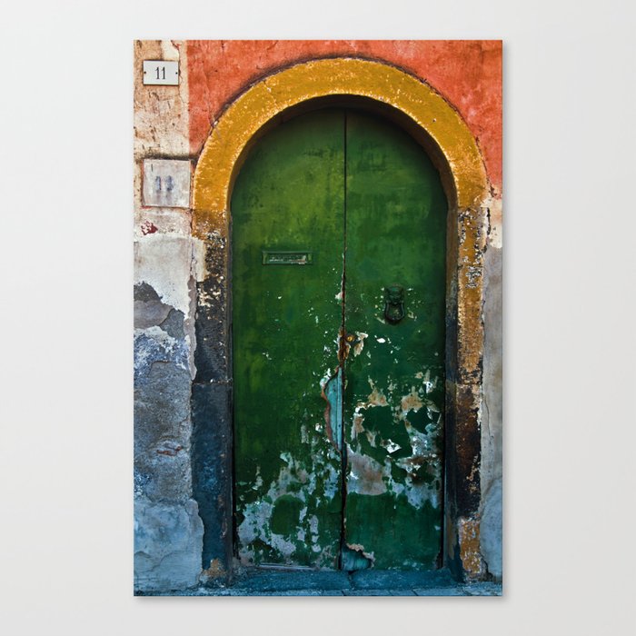 Magic Green Door in Sicily Canvas Print