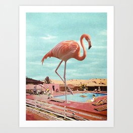 Flamingo on Holiday Art Print