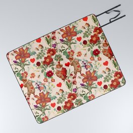 Valentine's Day in the Blooming Garden - Pale Apricot Picnic Blanket