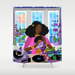 Record Player Shower Curtain