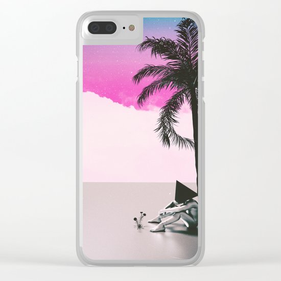 Under the palm tree Clear iPhone Case