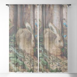 A Hare in the Forest  Sheer Curtain