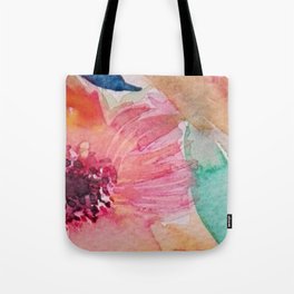 Watercolor flowers and leaves Tote Bag