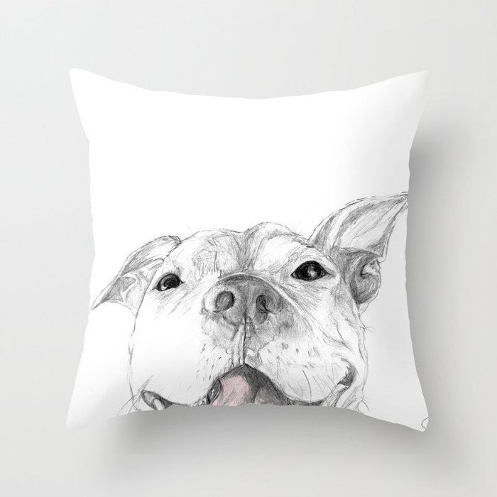 Whaddup :: A Pit Bull Smile Throw Pillow