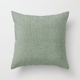 boho hexagon stripes - sage Throw Pillow
