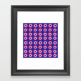 Donut Evil Eye Amulet Talisman - red on blue doughnut Framed Art Print