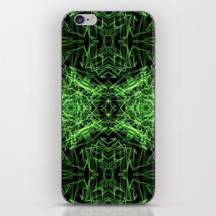 Liquid Light Series 32 ~ Green Abstract Fractal Pattern iPhone Skin