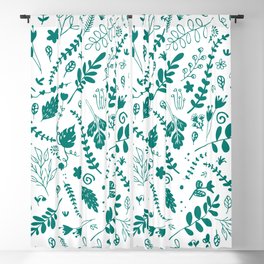Pine Green - Cute Floral Leaf Pattern Blackout Curtain