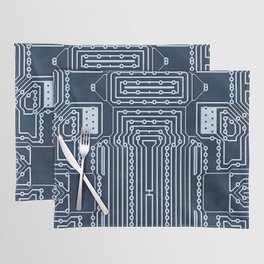 Blue Geek Motherboard Circuit Pattern Placemat