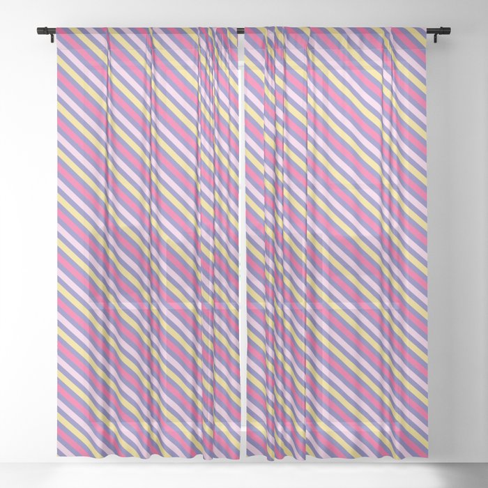 Diagonal Stripe Pattern 2 Sheer Curtain