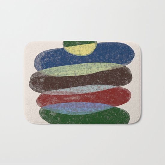 Stay On Top - Abstract, textured, pastel layers Bath Mat
