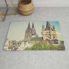 Vintage looking Koelner Dom Cologne Cathedral in Koelne, Germany Area & Throw Rug