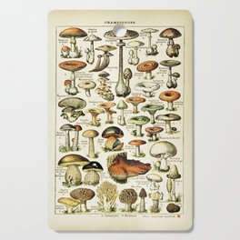 Vintage French Mushrooms Cutting Board