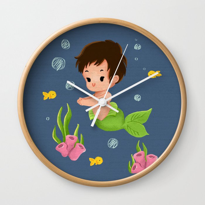 Baby Mermaid Wall Clock