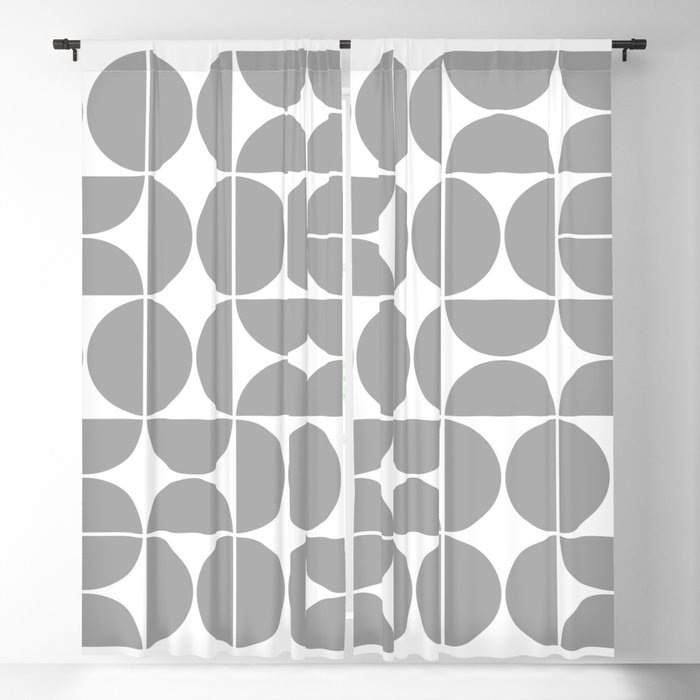 Mid Century Modern Geometric 04 Grey Blackout Curtain