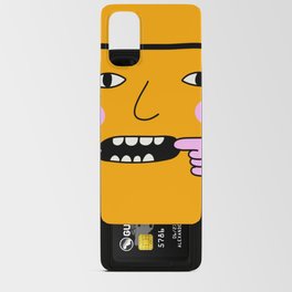 yellow super funny face smirking Android Card Case