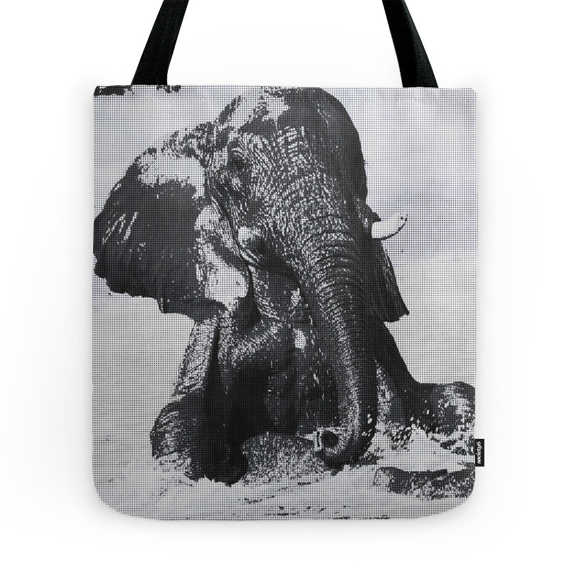 Urban Pop Art Bathing Elephant Tote Bag by jamcolorsspecial