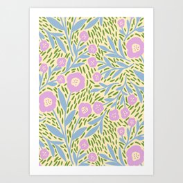 Botanical Garden - Lilac, Blue and Green  Art Print