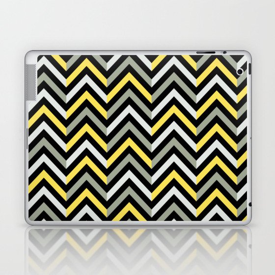 Black & Yellow Chevron Abstract Laptop & iPad Skin