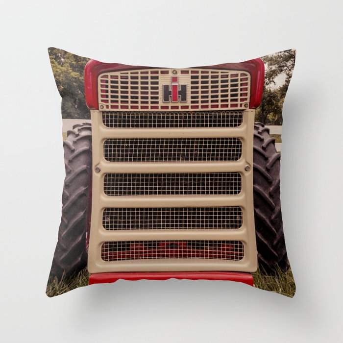 International Grill Red Tractor Front  Throw Pillow
