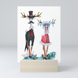 Fashion Christmas Deer 6 Mini Art Print