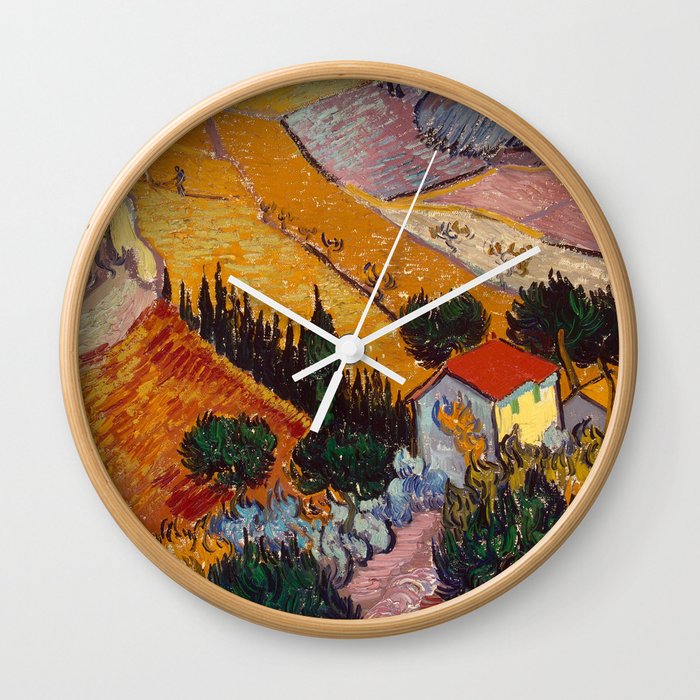 Vincent van Gogh "Landscape with House and Ploughman" Wall Clock