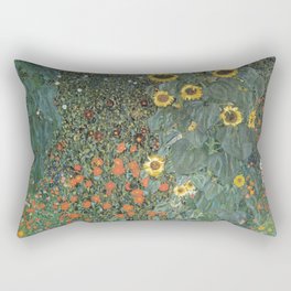 Gustav Klimt - Farm Garden with Sunflowers Rectangular Pillow