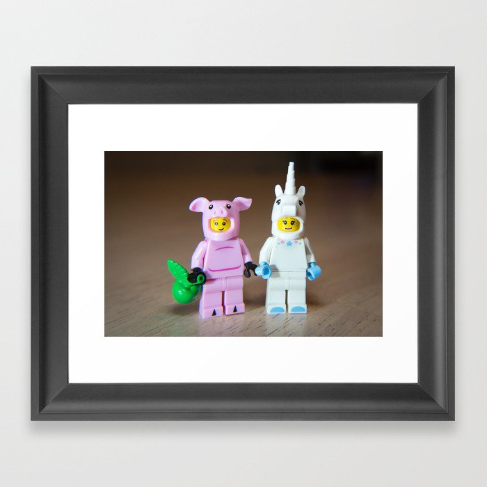 Little Piggie and Unicorn, Framed Art Print